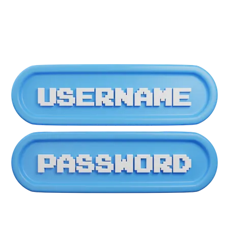 Username And Password  3D Illustration