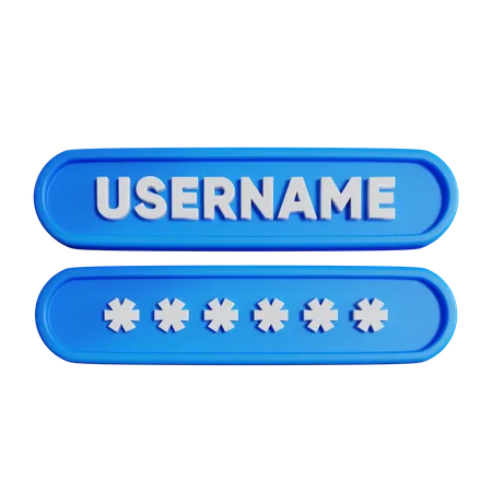 Username And Password  3D Icon