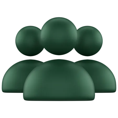 3 D Icon Of A Green Group Of User Avatars 3D Icon
