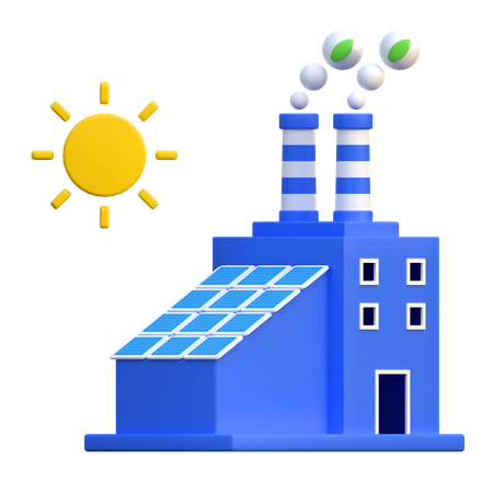 Usine d'énergie de panneaux solaires  3D Icon