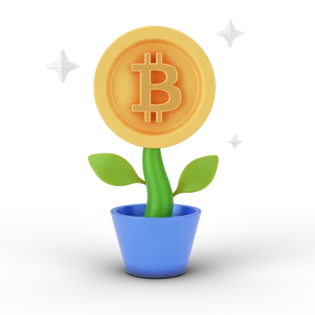Usine d'investissement Bitcoin  3D Illustration