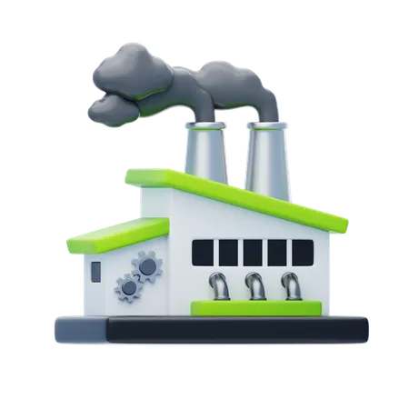 Usine de pollution de l'air  3D Icon