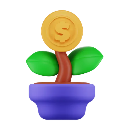 Plante dollar  3D Icon