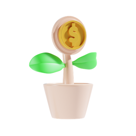 Plante dollar  3D Icon