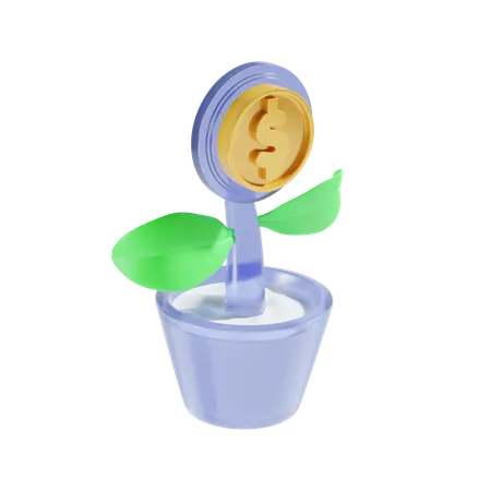 Plante dollar  3D Icon