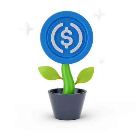 Plante dollar  3D Icon