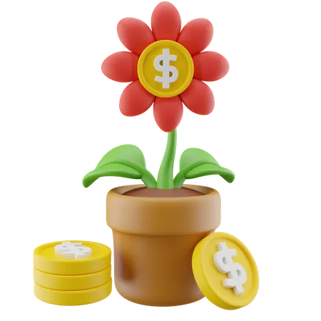 Plante dollar  3D Icon