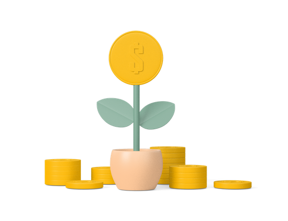 Plante dollar  3D Icon