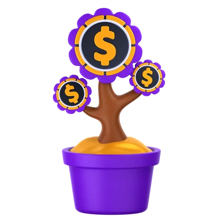 Plante dollar  3D Icon