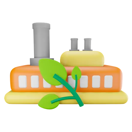 Usine écologique  3D Illustration