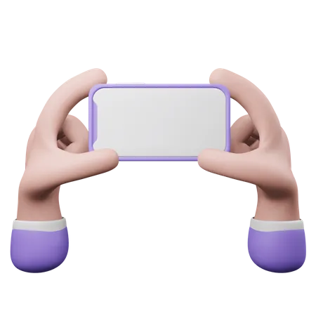 Using Mobile Hand Gesture  3D Illustration