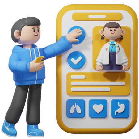 Using Online Medical Services  3D Icon