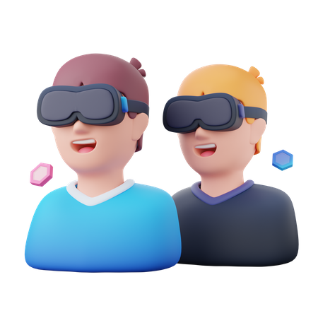 Using VR technology 3D Illustration