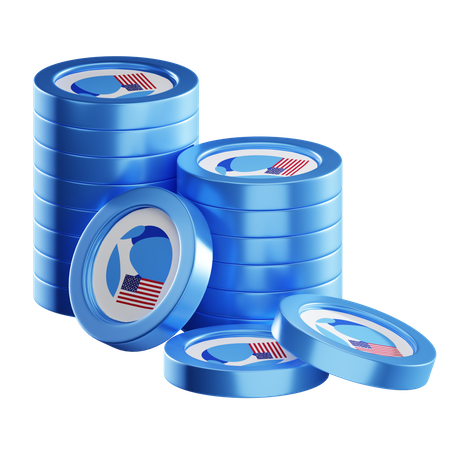 Ustc Coin Stacks  3D Icon