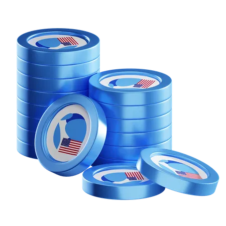 Ustc Coin Stacks  3D Icon
