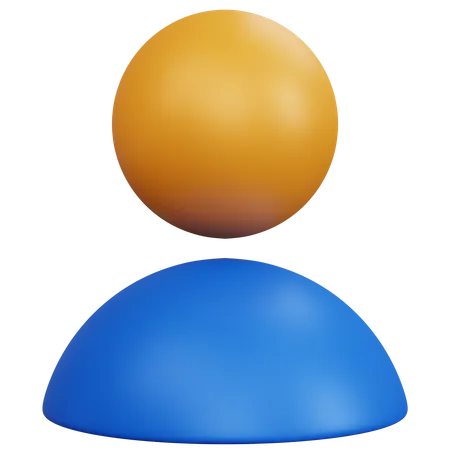 Renderizacao 3 D Icone De Usuario De Cor Azul E Amarelo Isolado 3D Icon