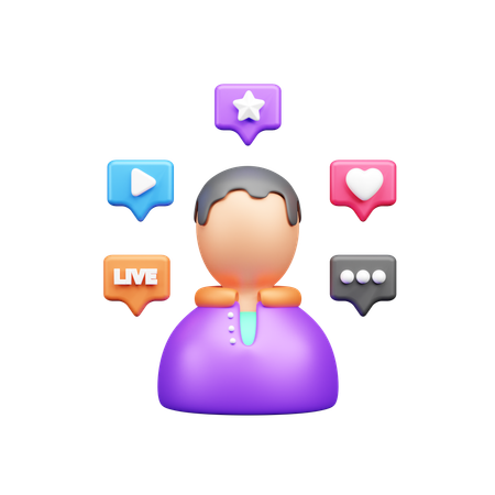 Usuario de redes sociales  3D Icon