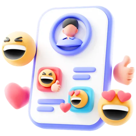 Redes Sociales Con Emoji Chats Voz En Dispositivos Moviles Optimizacion De Interfaz 3D Icon