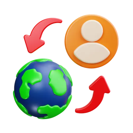 Usuário global  3D Icon