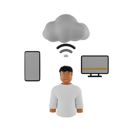 Usuario de la nube  3D Illustration