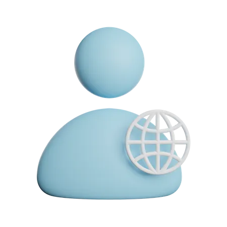 Rede De Usuario Internet 3D Icon