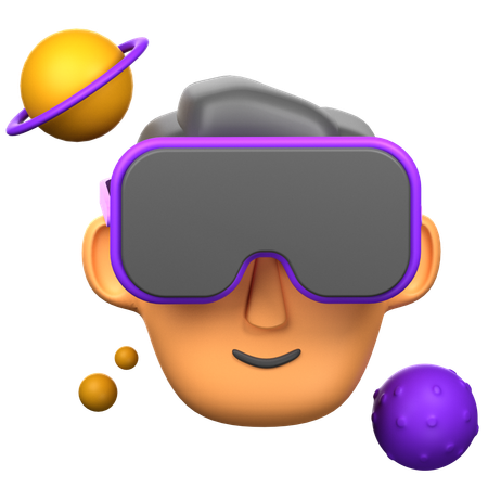 Usuário de realidade virtual  3D Icon