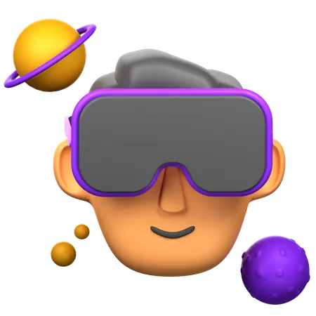 Usuário de realidade virtual  3D Icon