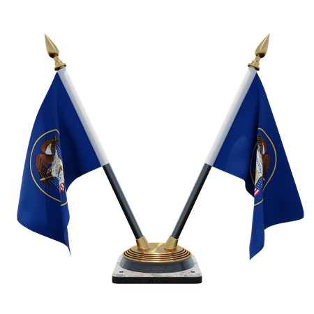 Utah-Doppel-Tischflaggenständer  3D Flag