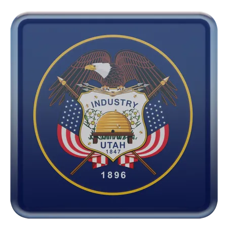 Utah Flag  3D Illustration