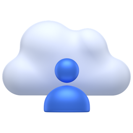 Utilisateur du cloud  3D Icon