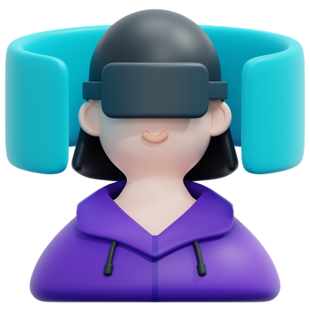 Utilisateur de réalité virtuelle 3D Icon
