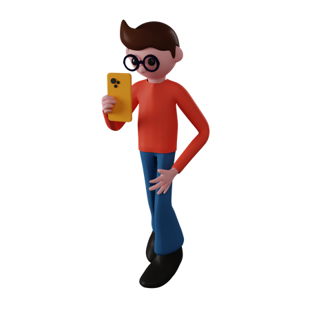 Utilisateur de smartphone  3D Illustration