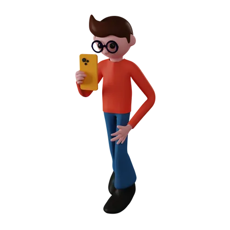 Utilisateur de smartphone  3D Illustration