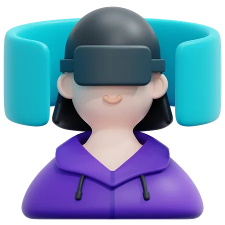 Utilisateur de réalité virtuelle  3D Icon