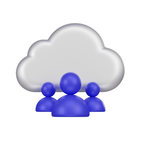 Utilisateurs du cloud  3D Icon