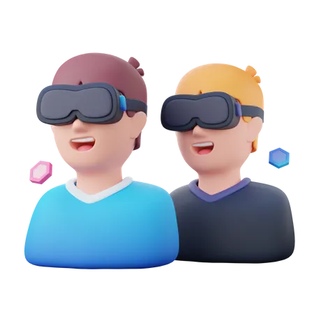 En utilisant la technologie VR  3D Icon