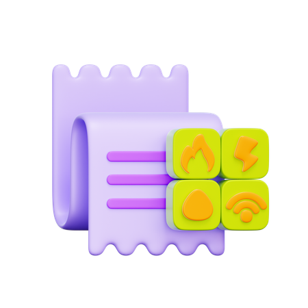 Utility Bill Receipt  3D Icon