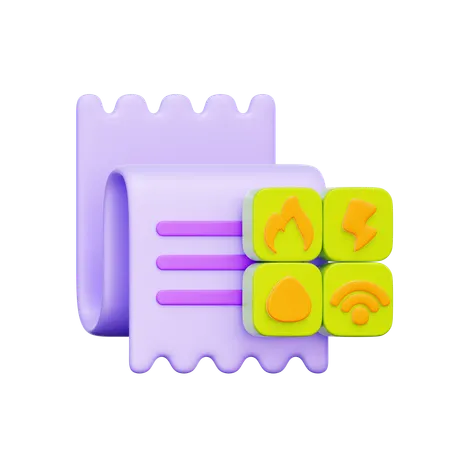 Utility Bill Receipt  3D Icon