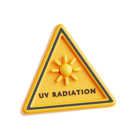UV Damage Warning Sign  3D Icon