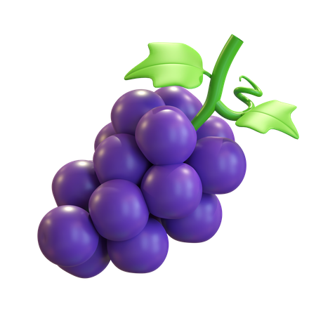 Uvas fruta  3D Illustration