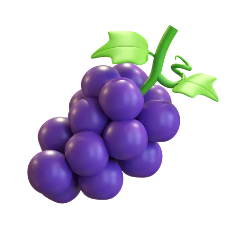 Uvas fruta  3D Illustration
