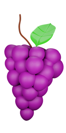 Uvas roxas  3D Icon