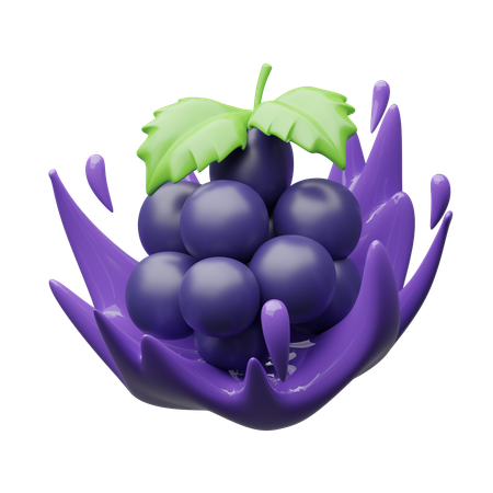 Uvas espirrando  3D Icon