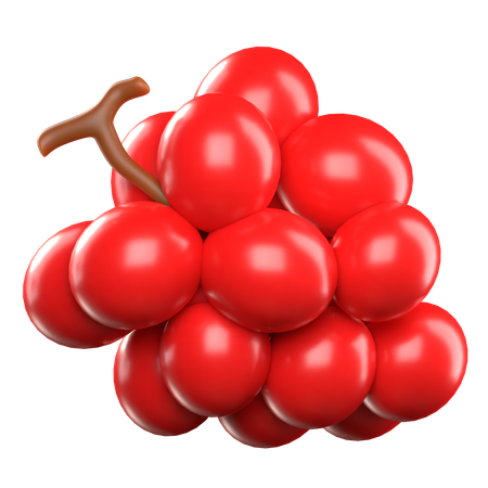 Uvas vermelhas  3D Icon