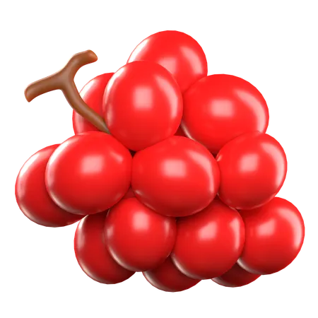 Uvas vermelhas  3D Icon