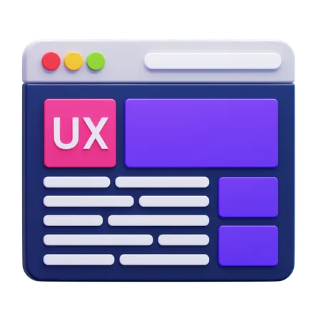 Site web de conception UX  3D Icon