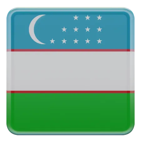 Uzbekistan Flag  3D Illustration