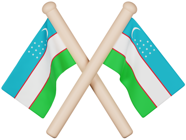 Uzbekistan Flag  3D Icon