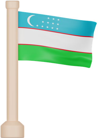 Uzbekistan Flag  3D Icon