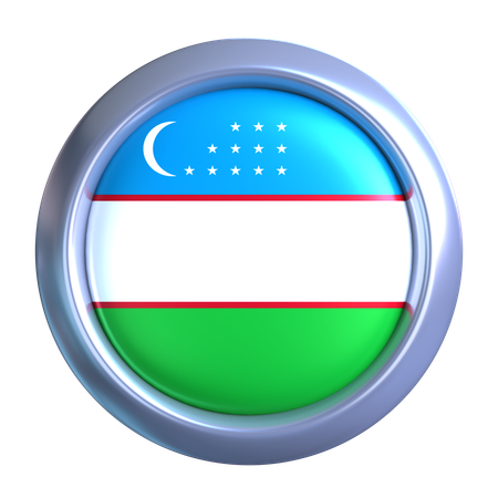 Uzbekistan Flag Emblem  3D Icon